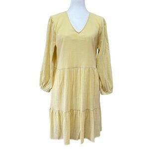 Minimum Yellow Tiered Relaxed Dress US L/ EU 40